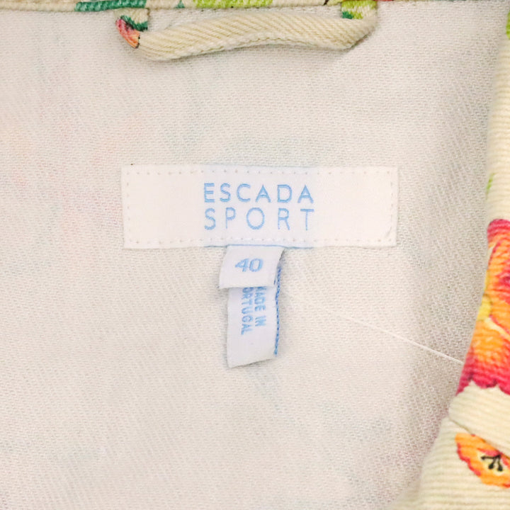 Escada Sport Sage Green Floral Print Denim Jacket