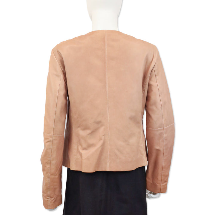 Escada Sport Tricot Leon Lamb Leather Rose Petal Jacket