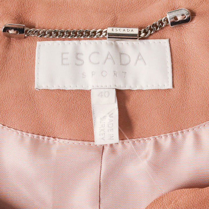 Escada Sport Tricot Leon Lamb Leather Rose Petal Jacket