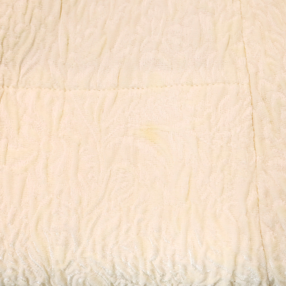 Eskandar 1990s Butter Cream Brocade Silk Blend Stand Collar Coat