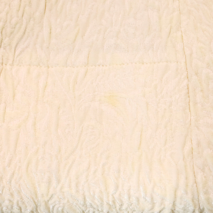 Eskandar 1990s Butter Cream Brocade Silk Blend Stand Collar Coat