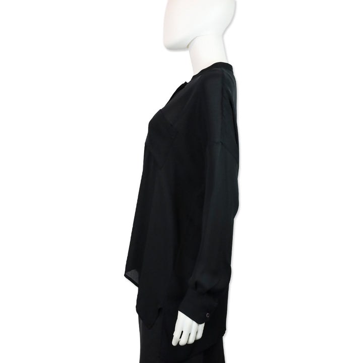 Etro Black Silk Pocket Blouse