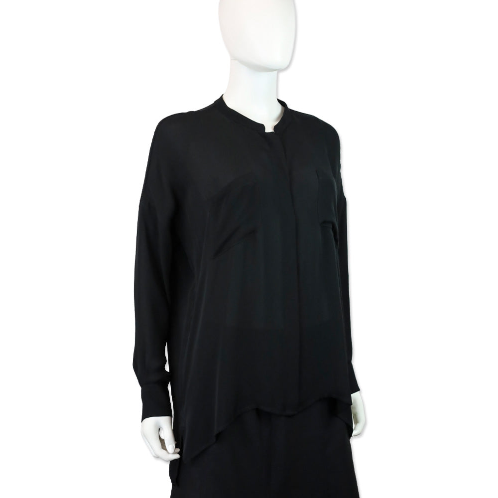 Etro Black Silk Pocket Blouse