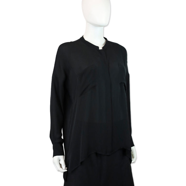 Etro Black Silk Pocket Blouse
