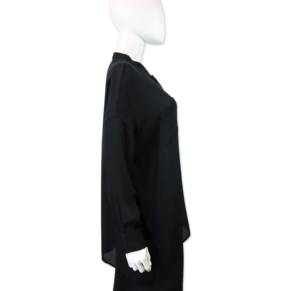 Etro Black Silk Pocket Blouse