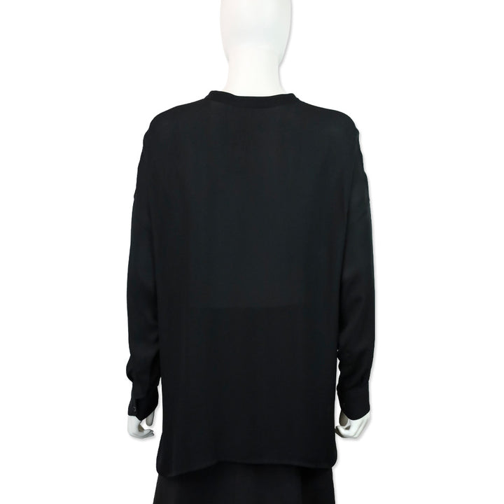 Etro Black Silk Pocket Blouse