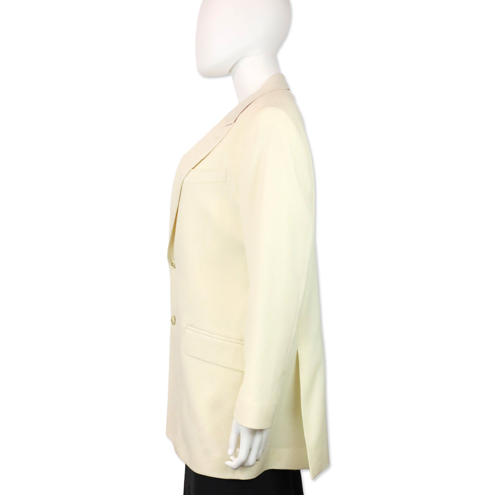 Etro Cream Circle Embossed Oversized Two-Button Blazer