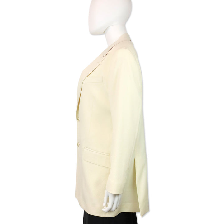 Etro Cream Circle Embossed Oversized Two-Button Blazer