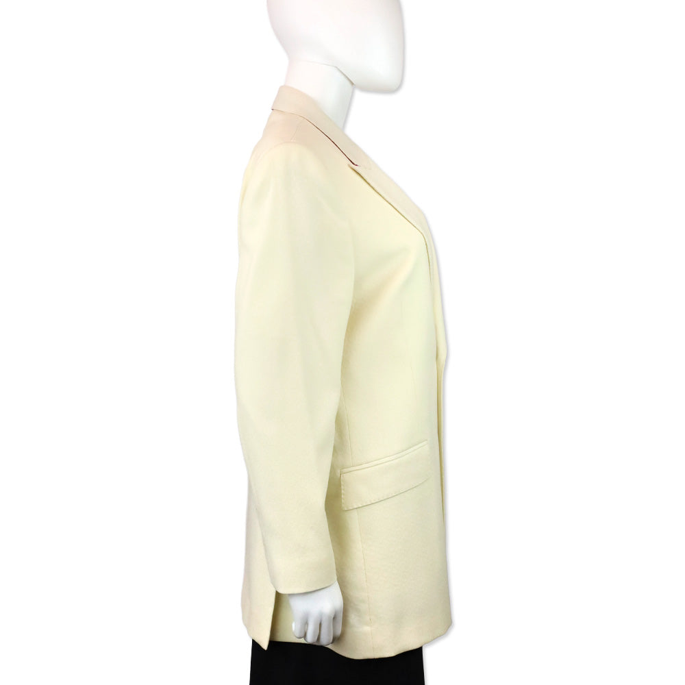Etro Cream Circle Embossed Oversized Two-Button Blazer