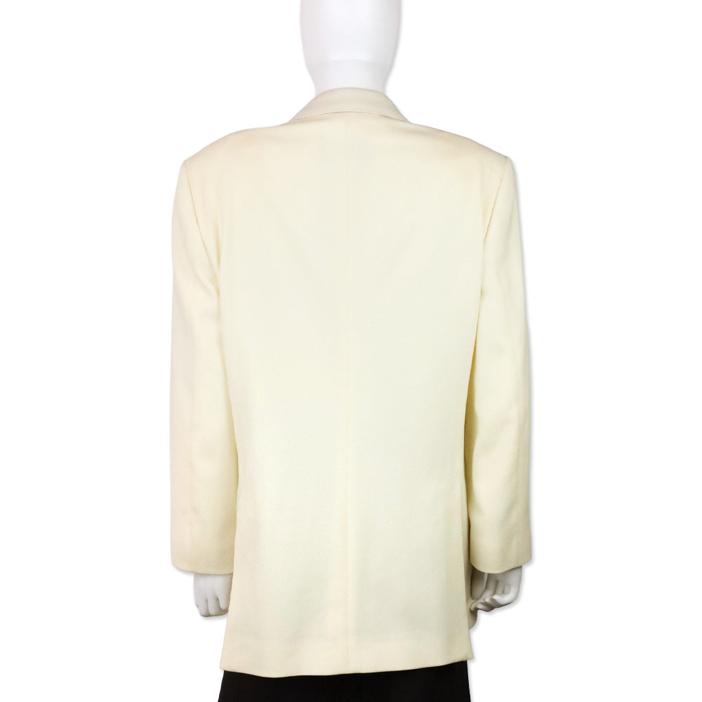 Etro Cream Circle Embossed Oversized Two-Button Blazer