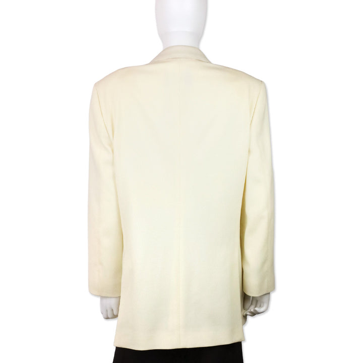Etro Cream Circle Embossed Oversized Two-Button Blazer