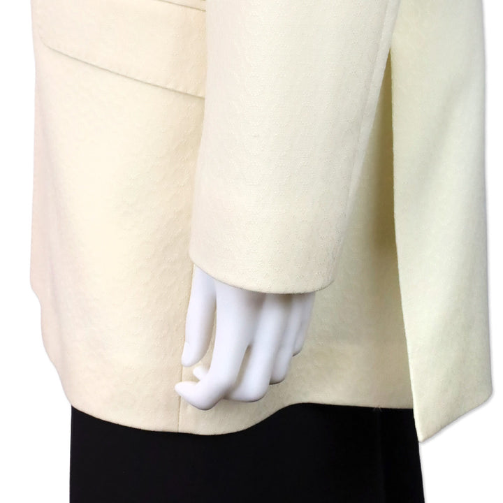 Etro Cream Circle Embossed Oversized Two-Button Blazer