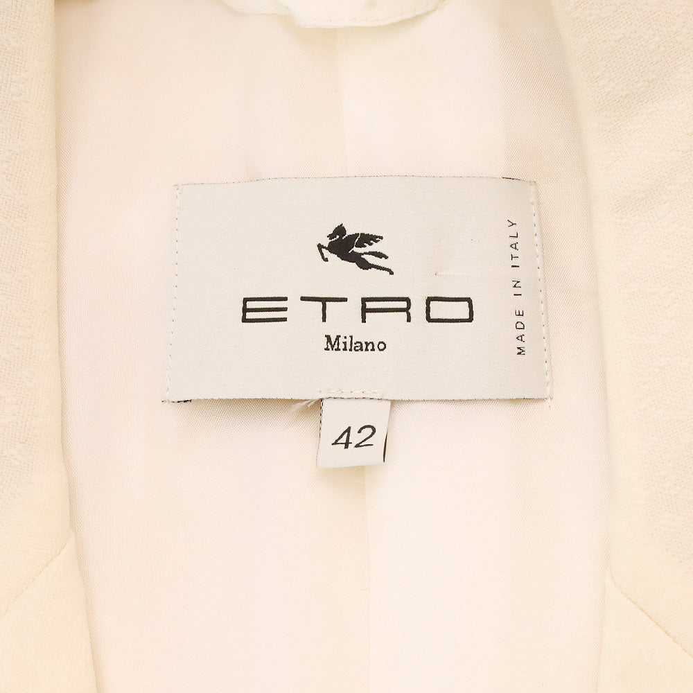 Etro Cream Circle Embossed Oversized Two-Button Blazer