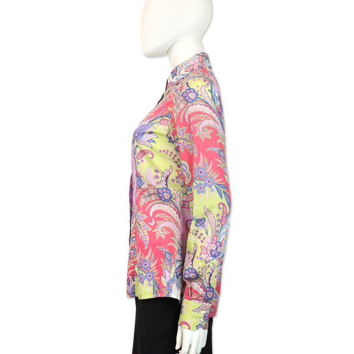 Etro Purple Multi Paisley Print Button Up Shirt