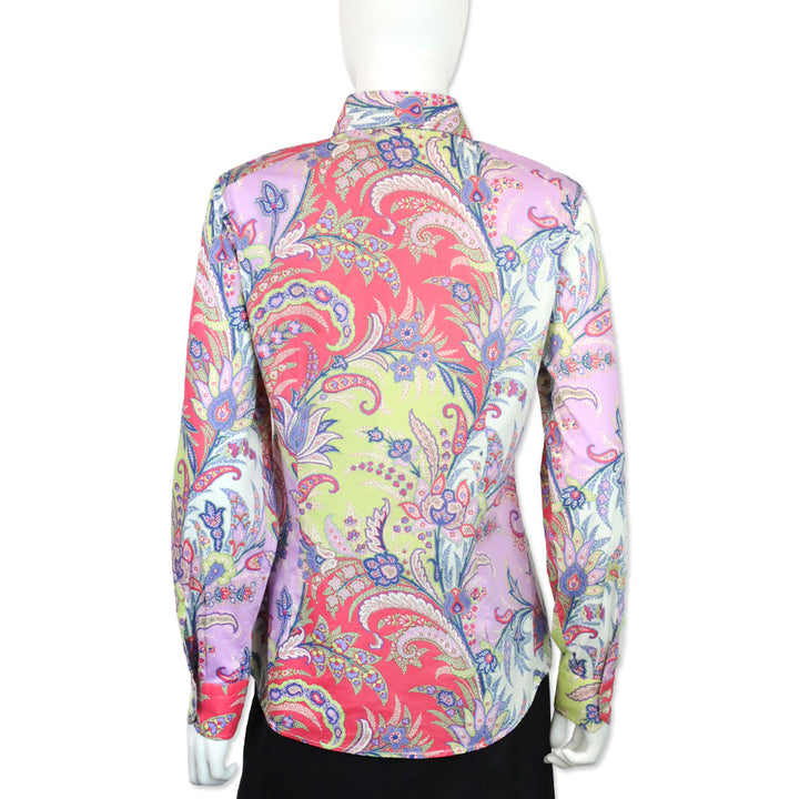 Etro Purple Multi Paisley Print Button Up Shirt
