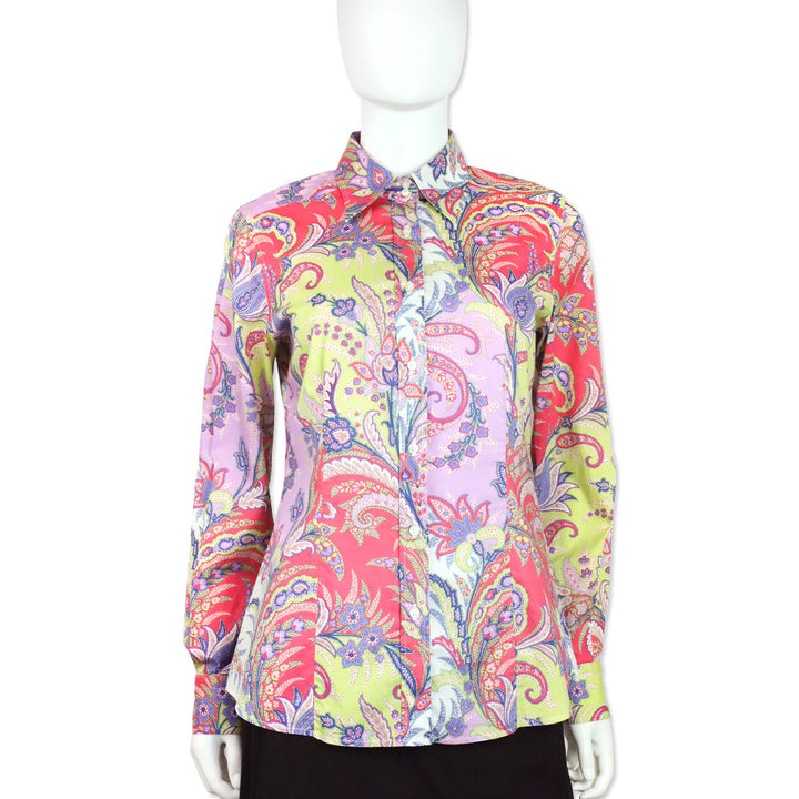 Etro Purple Multi Paisley Print Button Up Shirt