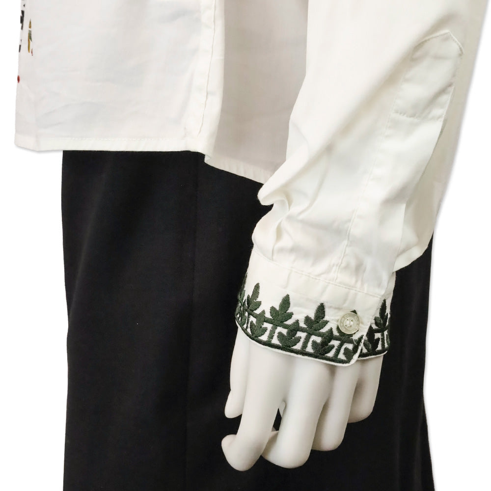 Etro White Multi Floral Embroidered Button-Up Shirt