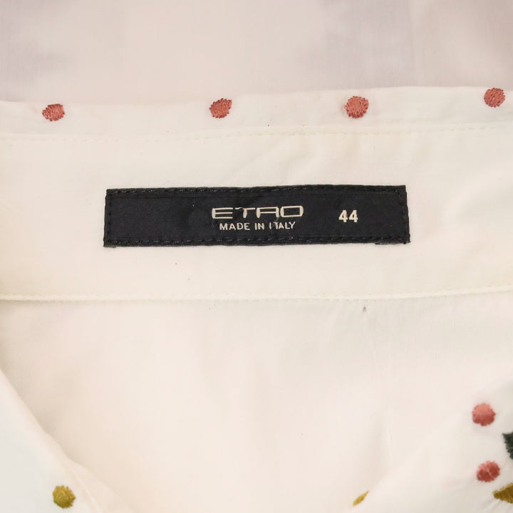 Etro White Multi Floral Embroidered Button-Up Shirt