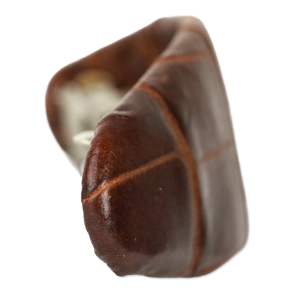 Eve Reid Brown Croc Embossed Leather Hair Barrette