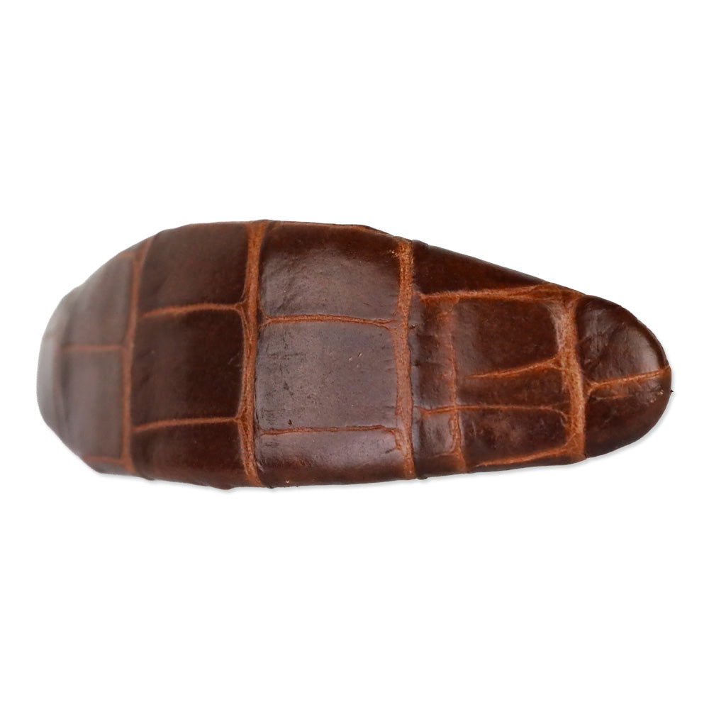 Eve Reid Brown Croc Embossed Leather Hair Barrette