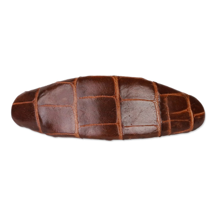 Eve Reid Brown Croc Embossed Leather Hair Barrette