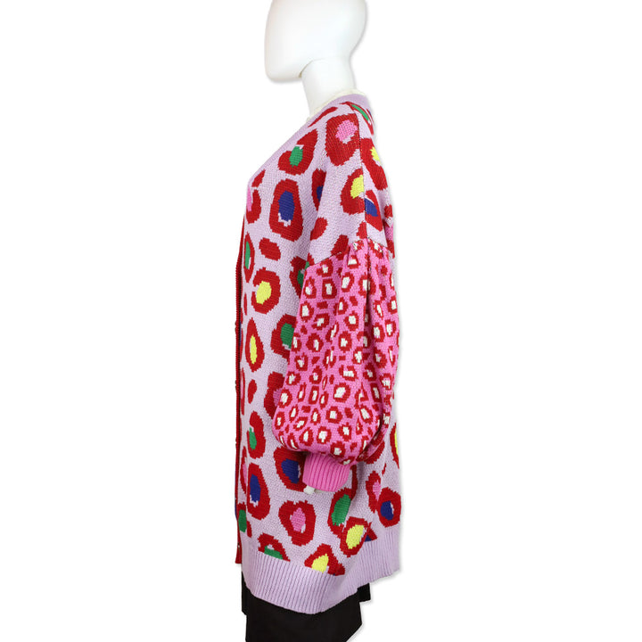 FARM Rio Red Leopard Cotton Pop Cardigan