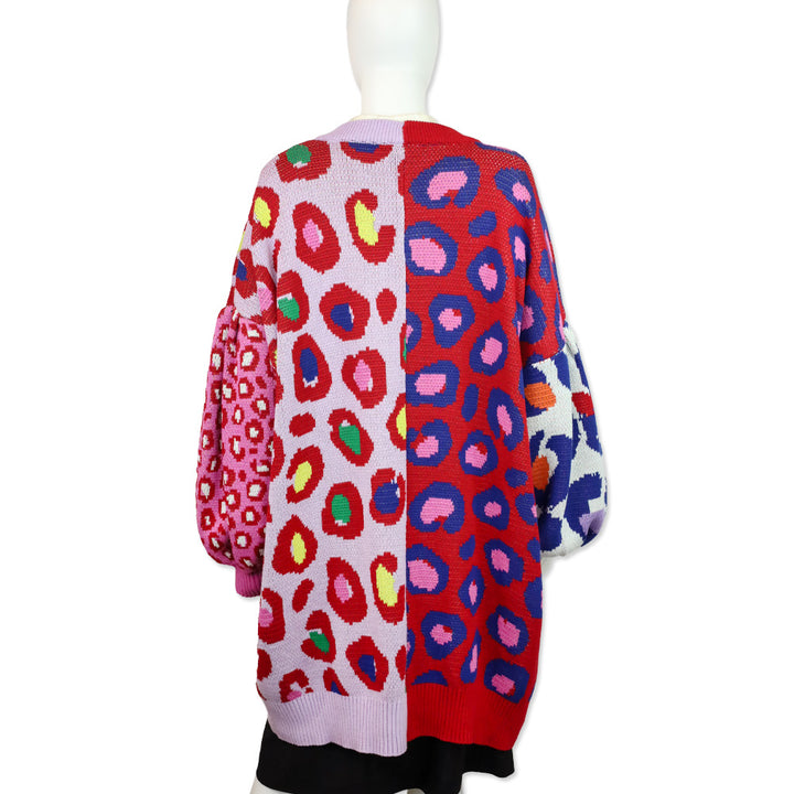FARM Rio Red Leopard Cotton Pop Cardigan