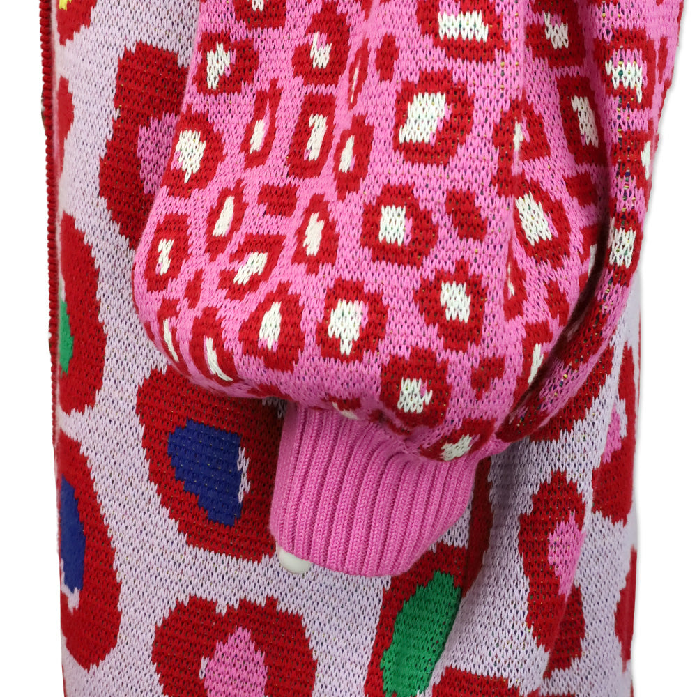 FARM Rio Red Leopard Cotton Pop Cardigan