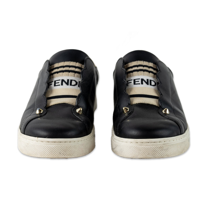 Fendi Vitello Lurex Rockoclick Slip on Sneakers