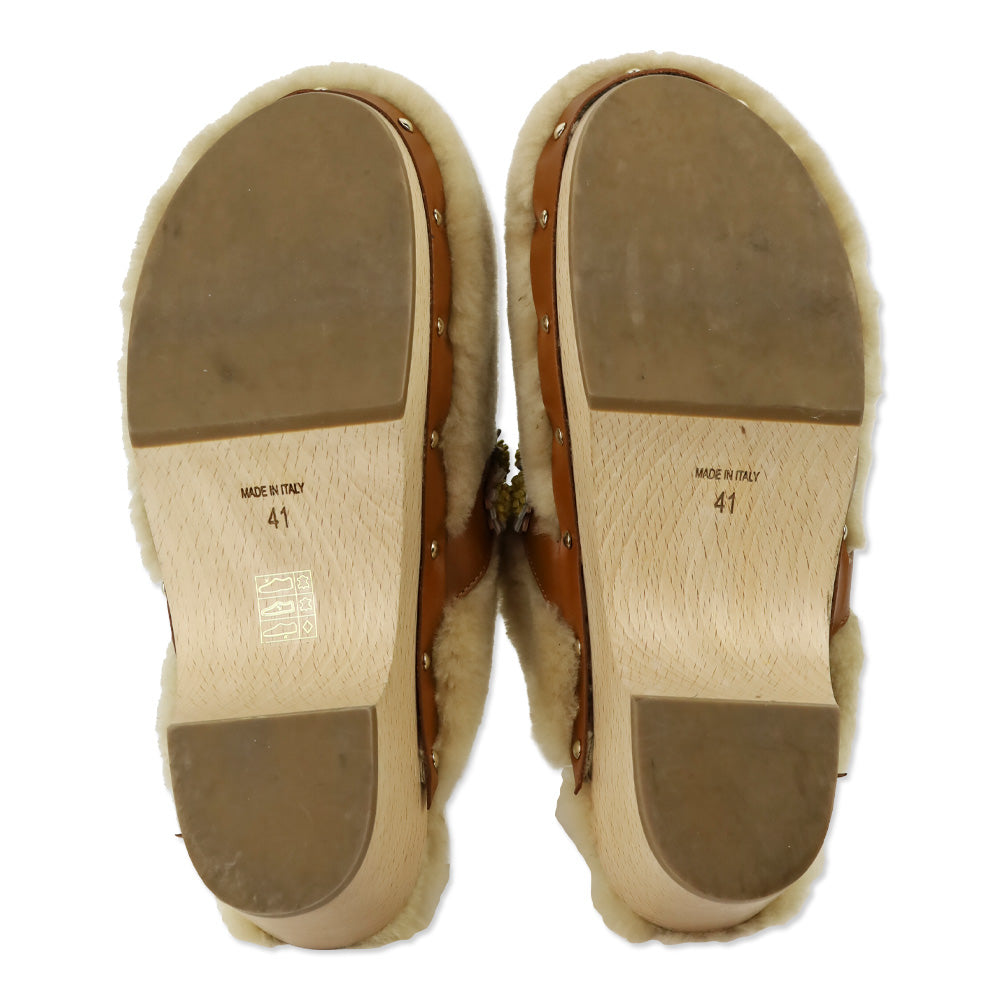 Fabrizio Viti Jean Daisy Shearling Clogs
