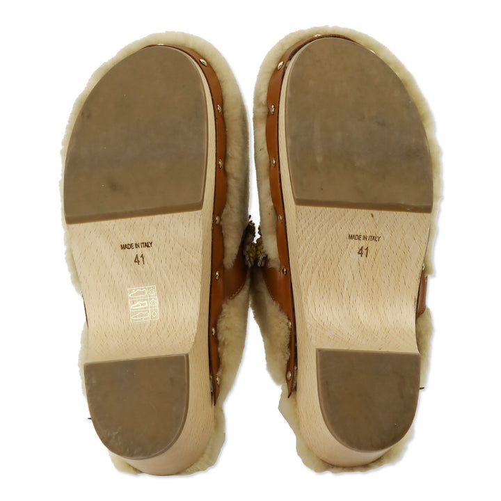 Fabrizio Viti Jean Daisy Shearling Clogs