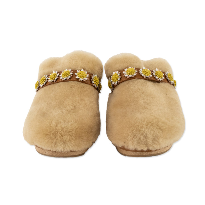 Fabrizio Viti Shearling Clogs with Leather Trims