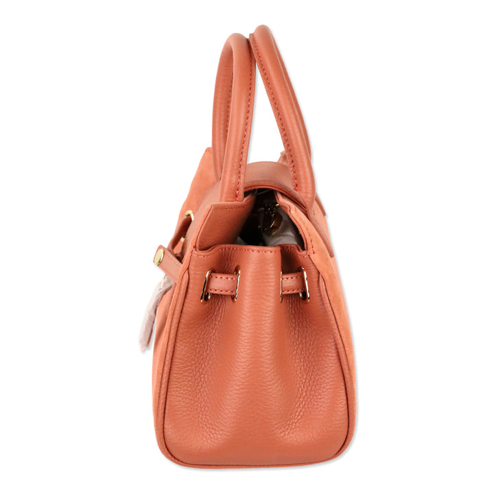 Fairfax & Favor Peach Suede and Leather Mini Windsor Handbag