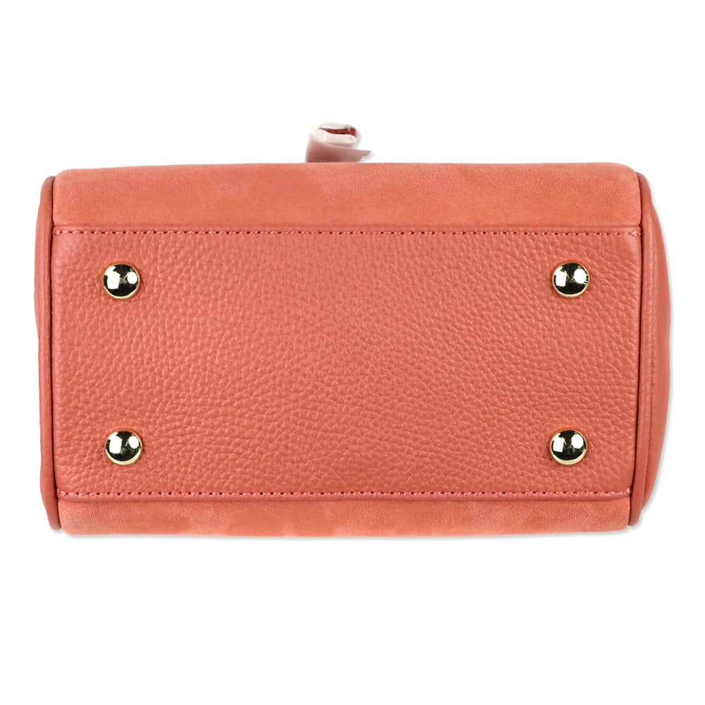 Fairfax & Favor Peach Suede and Leather Mini Windsor Handbag