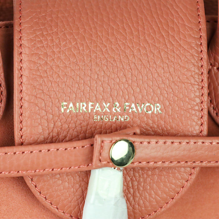 Fairfax & Favor Peach Suede and Leather Mini Windsor Handbag