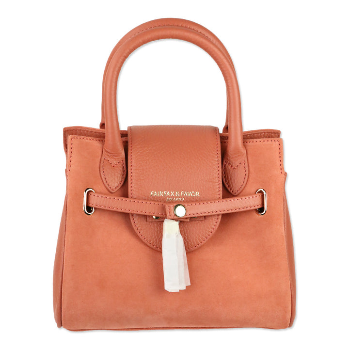 Fairfax & Favor Peach Suede and Leather Mini Windsor Handbag