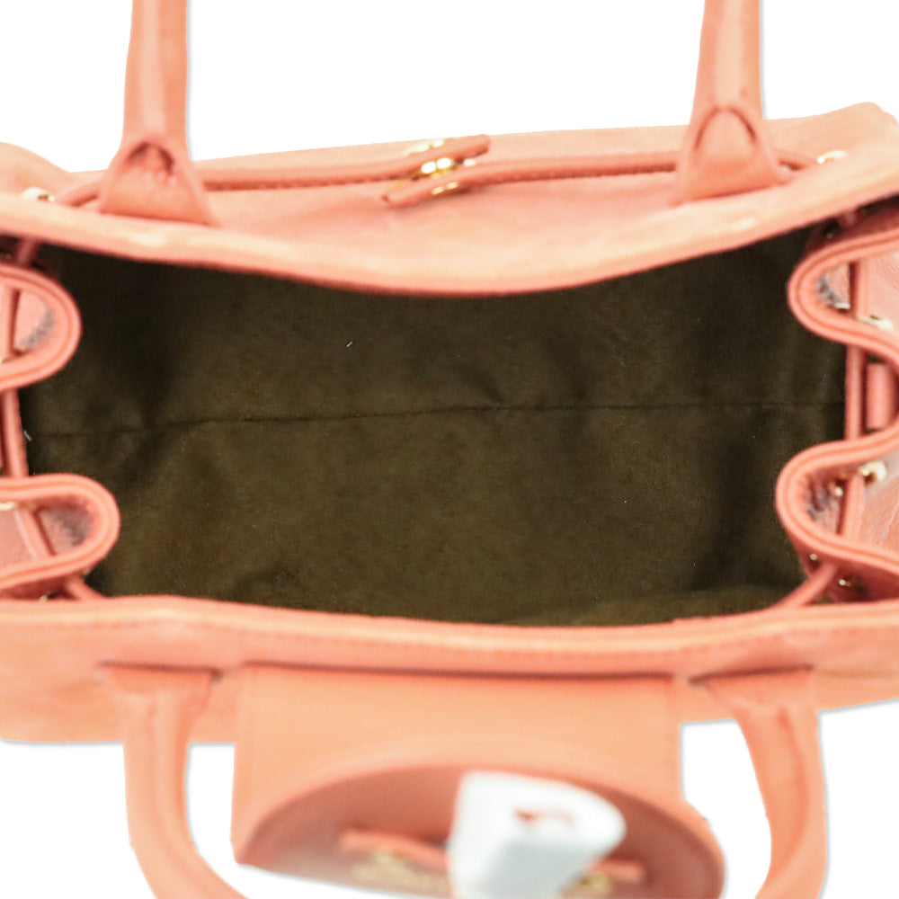 Fairfax & Favor Peach Suede and Leather Mini Windsor Handbag