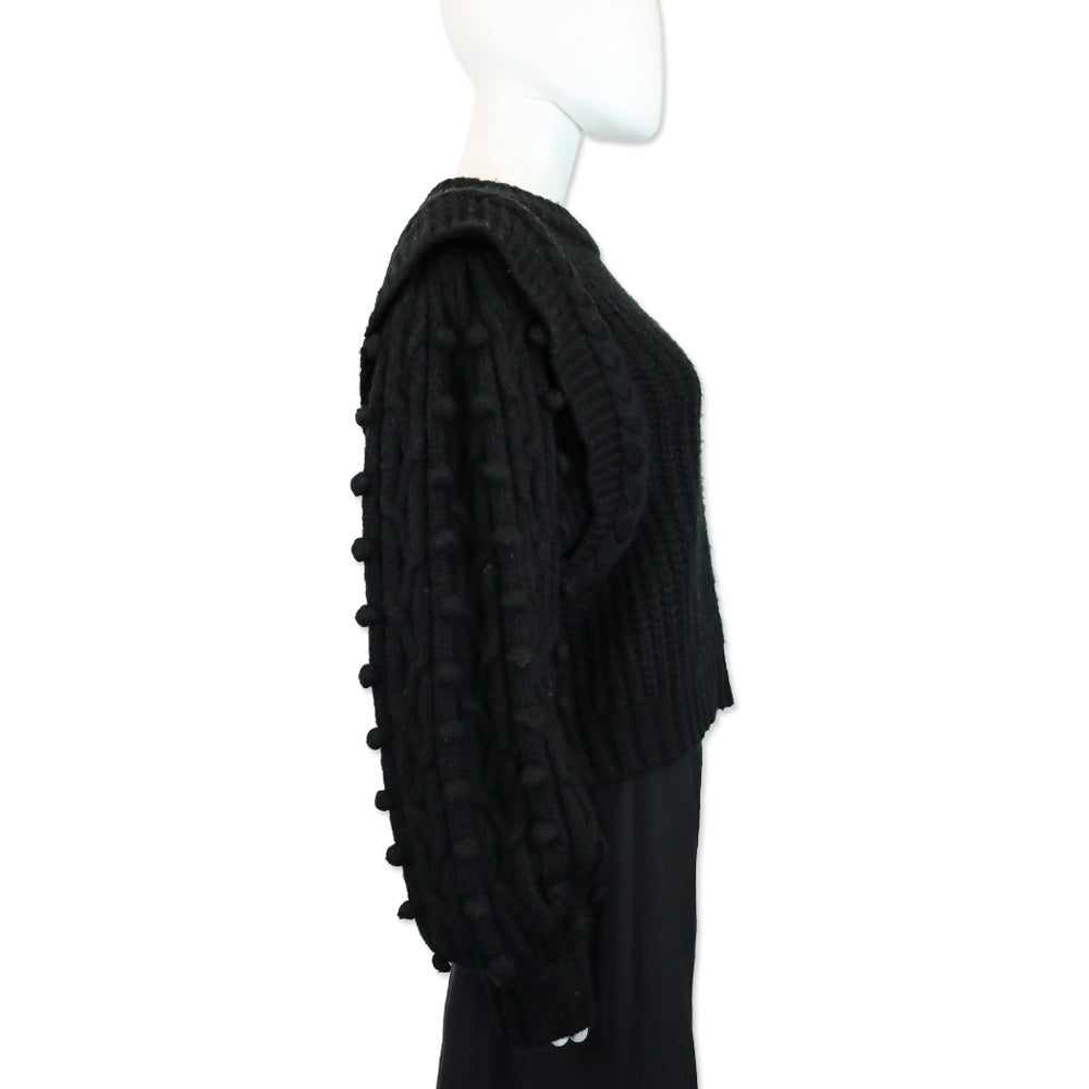 Farm Rio Black Braided Sweater