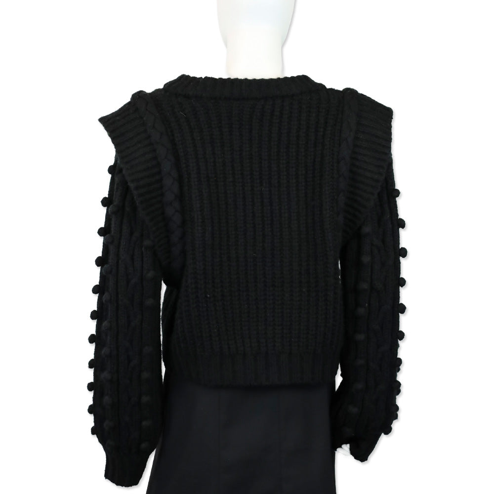 Farm Rio Black Braided Sweater