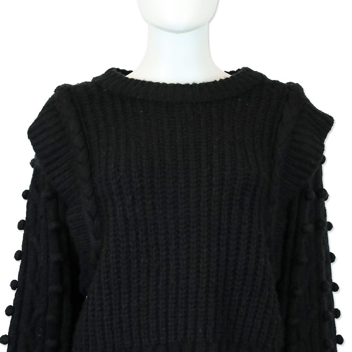 Farm Rio Black Braided Sweater