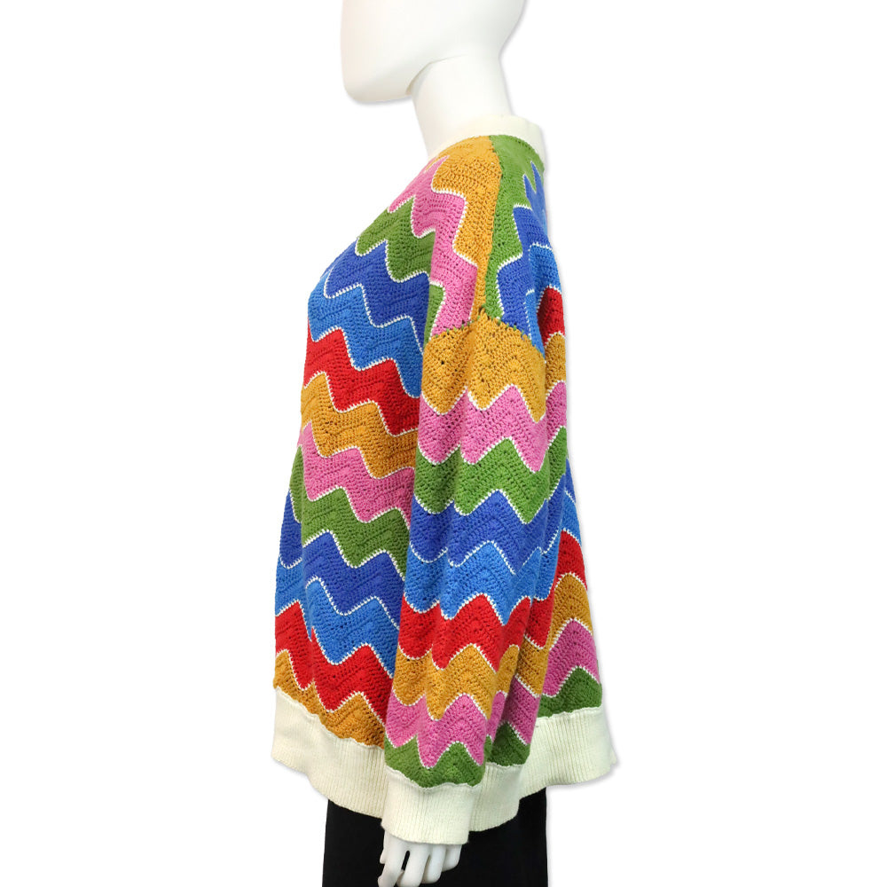 Farm Rio Mixed Textures Button-front Crochet Cardigan