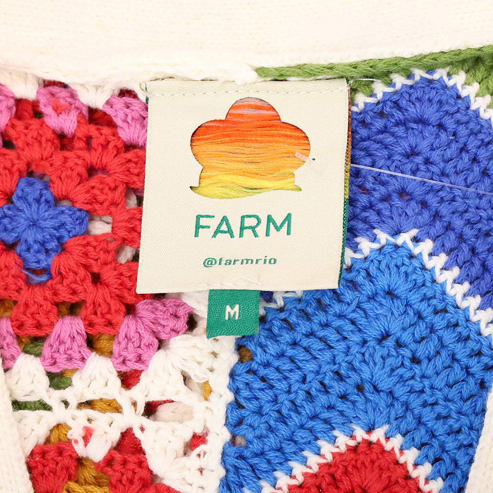 Farm Rio Mixed Textures Button-front Crochet Cardigan
