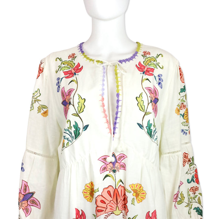 Farm Rio Off White Floral Insects Mini Dress