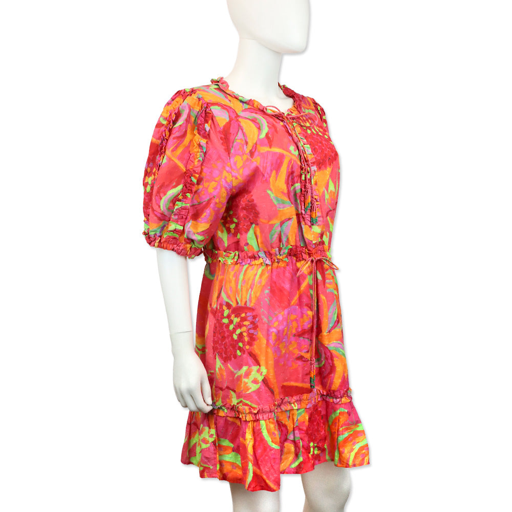 Farm Rio Ombre Forest Printed Swiss-dot Cotton Mini Dress
