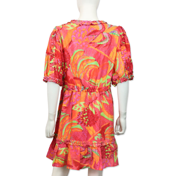 Farm Rio Ombre Forest Printed Swiss-dot Cotton Mini Dress