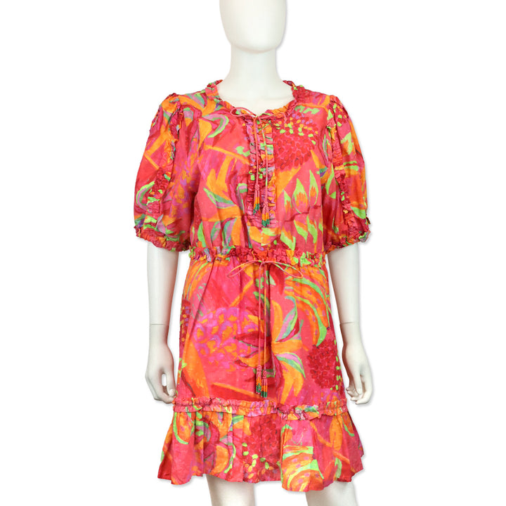 Farm Rio Ombre Forest Printed Swiss-dot Cotton Mini Dress