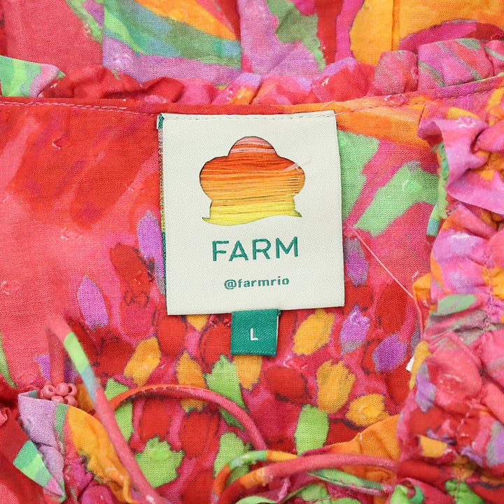 Farm Rio Ombre Forest Printed Swiss-dot Cotton Mini Dress