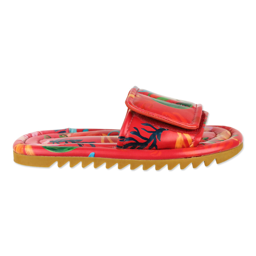 Farm Rio Pink Fruits Puffy Slide Sandals