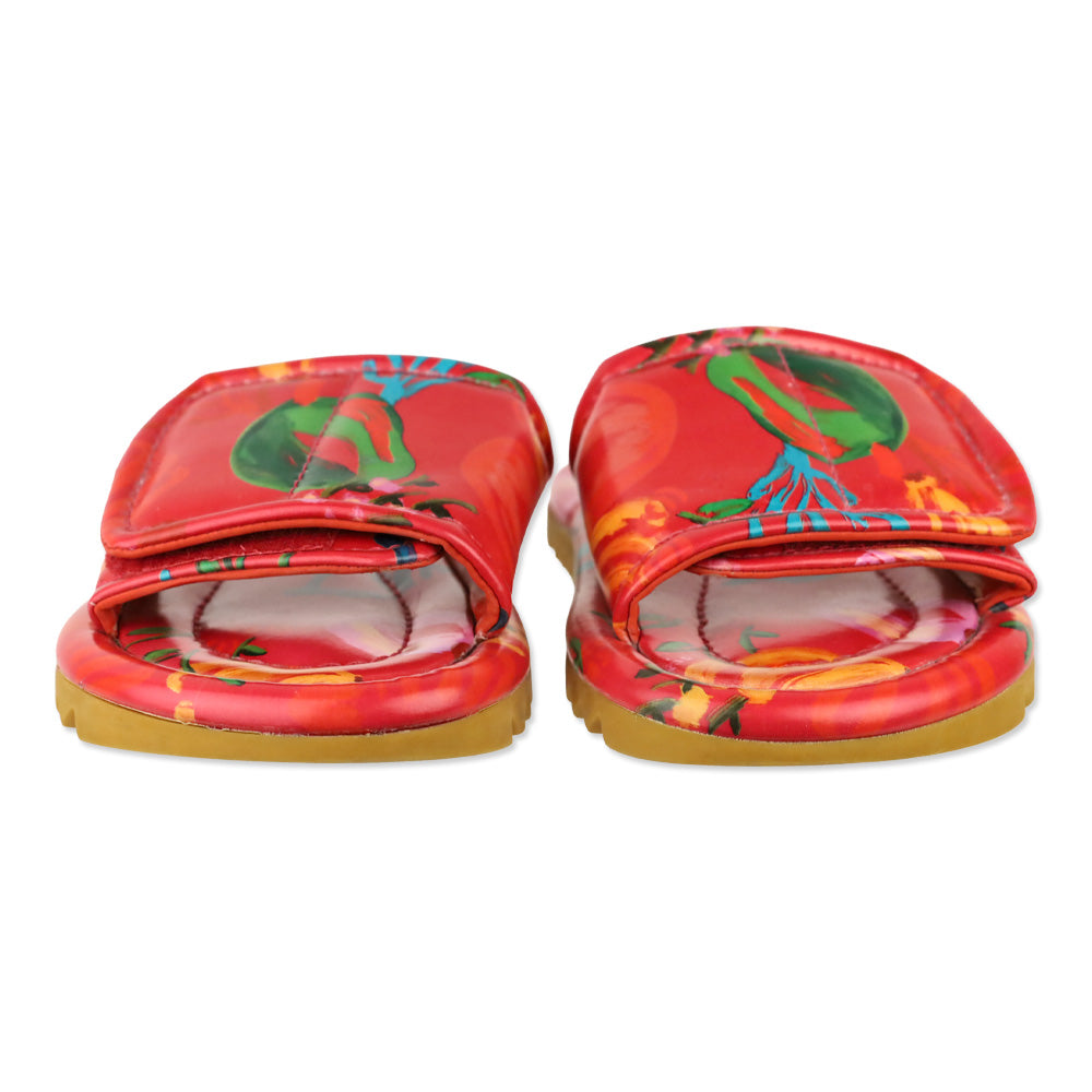 Farm Rio Pink Fruits Puffy Slide Sandals