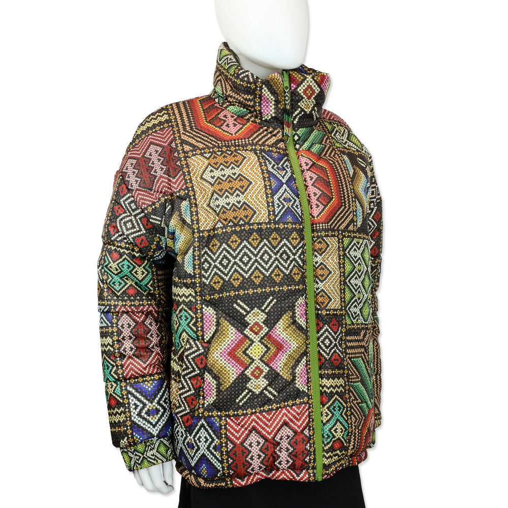 Farm Rio Tropical Rauti Metallic Reversible Puffer Jacket
